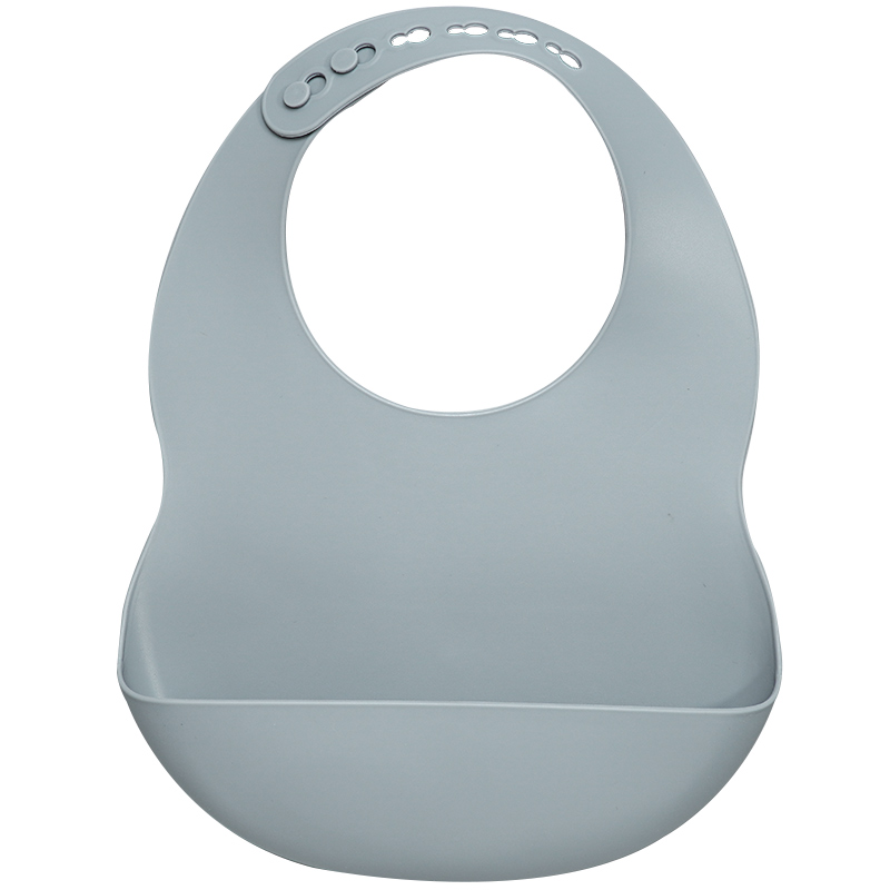 Modern Silicone Baby Bib - Blue Gray