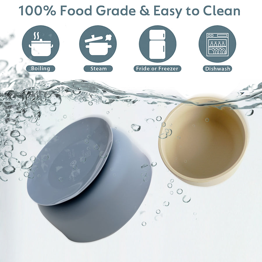 Round Bowl + Silicone Spoon - Latte