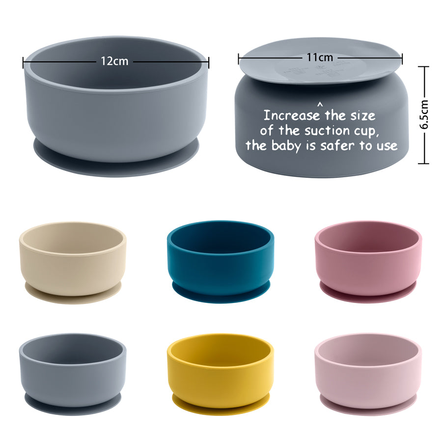 Round Bowl + Silicone Spoon - Oat