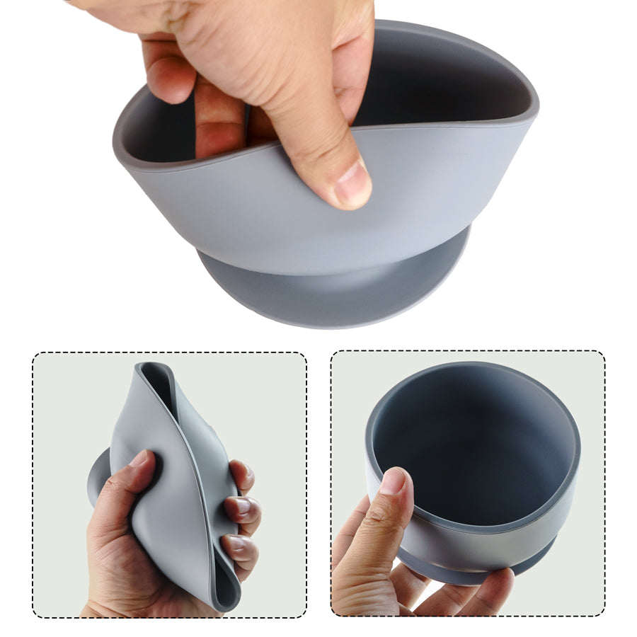 Round Bowl + Silicone Spoon - Latte