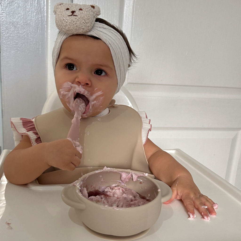 Modern Silicone Baby Bib - Blush Pink