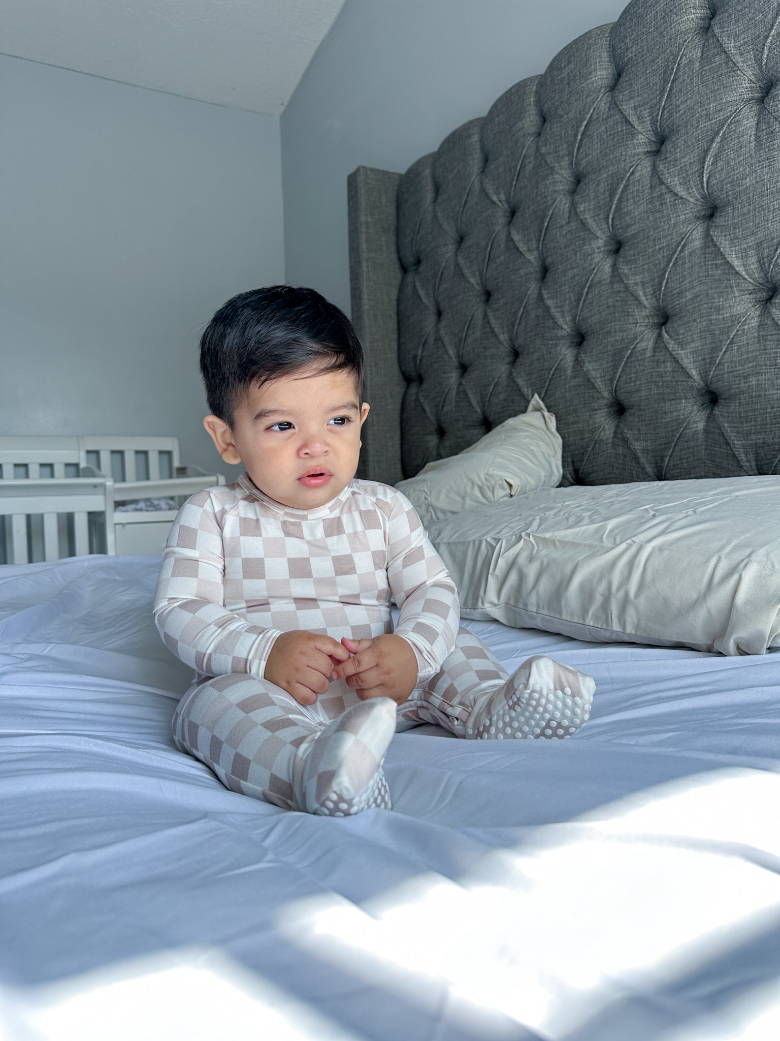 One Zip Sandy Checkered Pajamas!