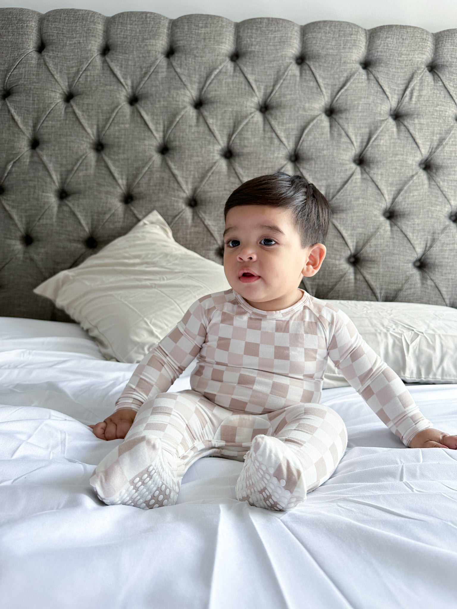 One Zip Sandy Checkered Pajamas!