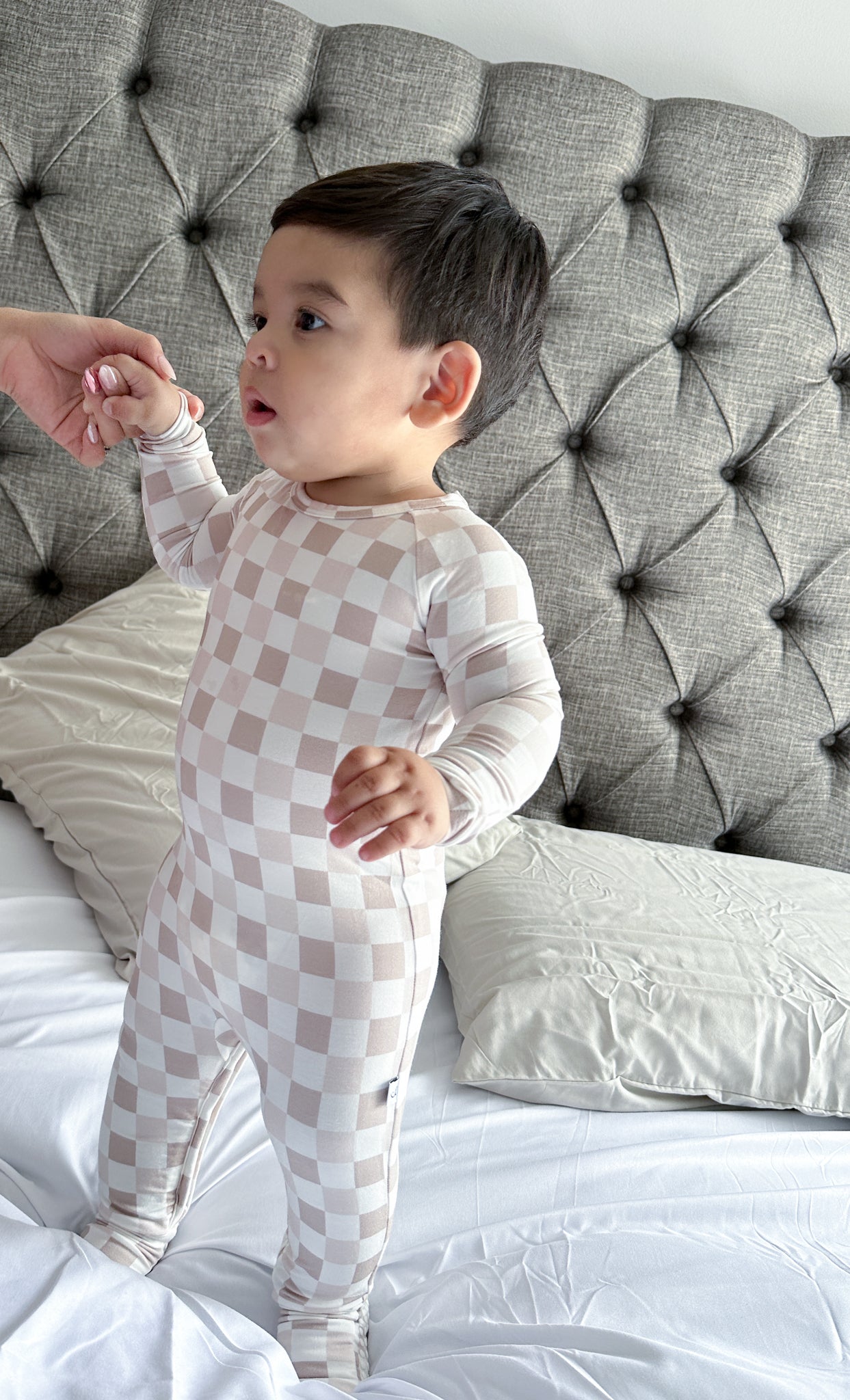 One Zip Sandy Checkered Pajamas!