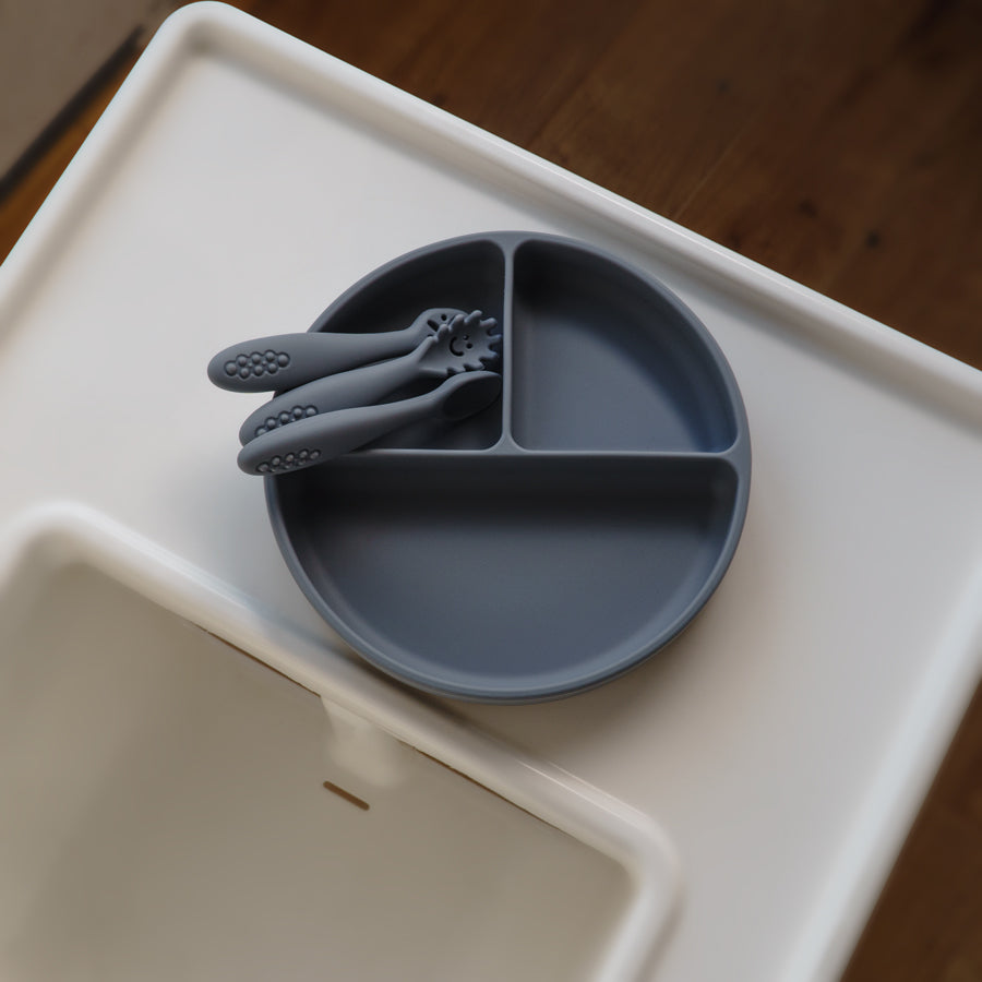 Suction Plate - 3 Dividers - Mustard Yellow