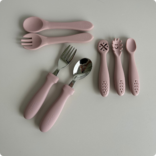 Silicone Spoon and Fork Set - Sky Blue