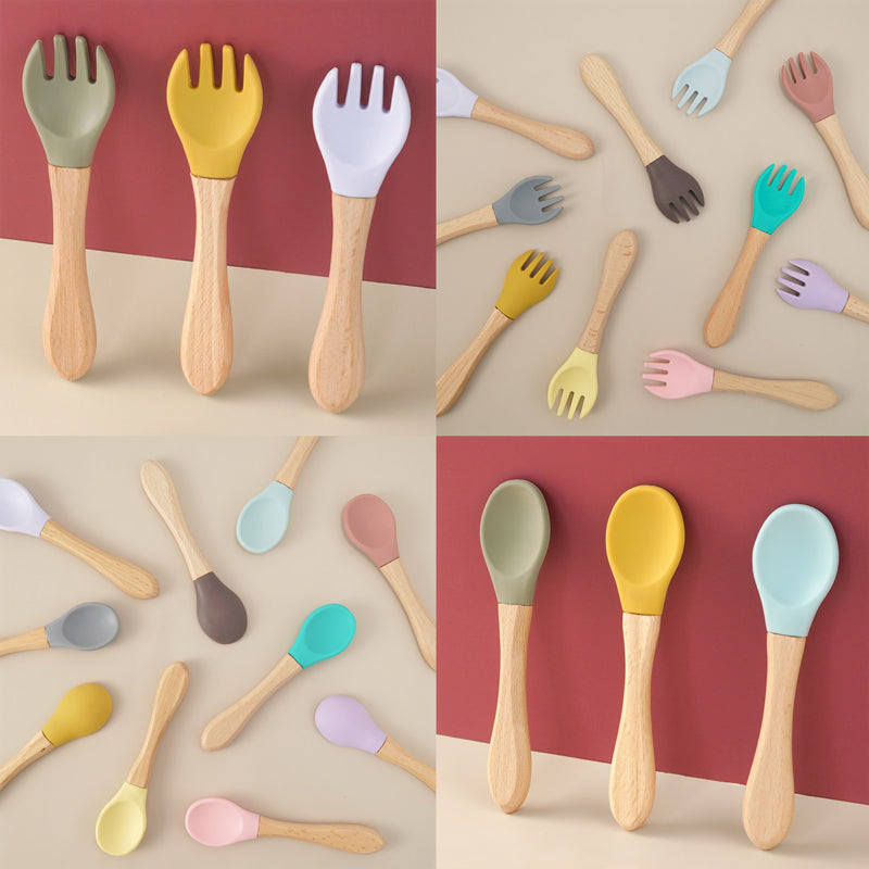 Beechwood & Silicone Utensil Set - Latte