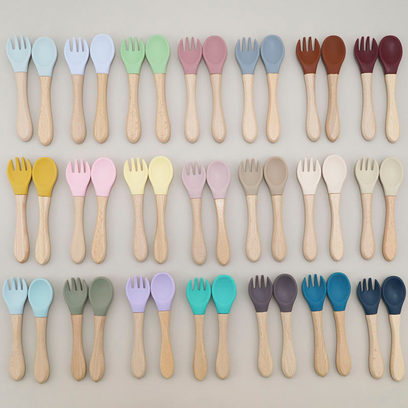 Beechwood & Silicone Utensil Set - Mustard Yellow