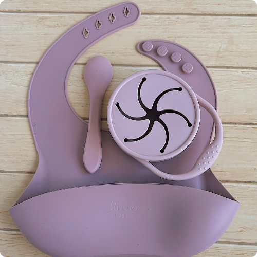 Modern Silicone Baby Bib - Rose Pink