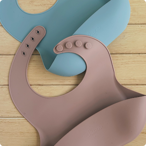 Modern Silicone Baby Bib - Sage